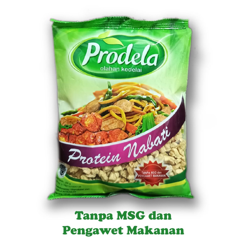 PRODELA vegan PROTEIN NABATI 250g MAKANAN SEHAT PENGGANTI DAGING ( teman makan nasi ) Proteina