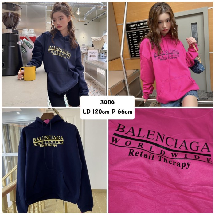 Sweater Kaos Hoodie Wanita Import Premium / Sweater Balenciaga Promo