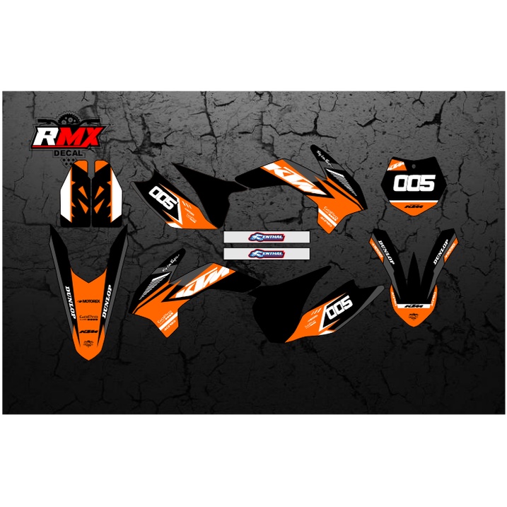 DECAL KTM 85 FULLBODY (001) DEKAL STIKER KTM 85 SX 2013 2014 2015 2016 2017 HITAM OREN, MERAH, KUNIN