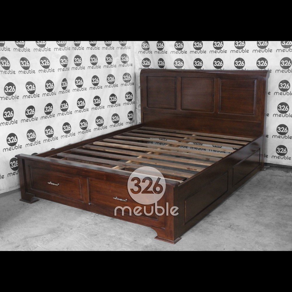 Tempat Tidur Jati 2 Laci Mebel Jepara - Dipan Minimalis Jati 2 Laci