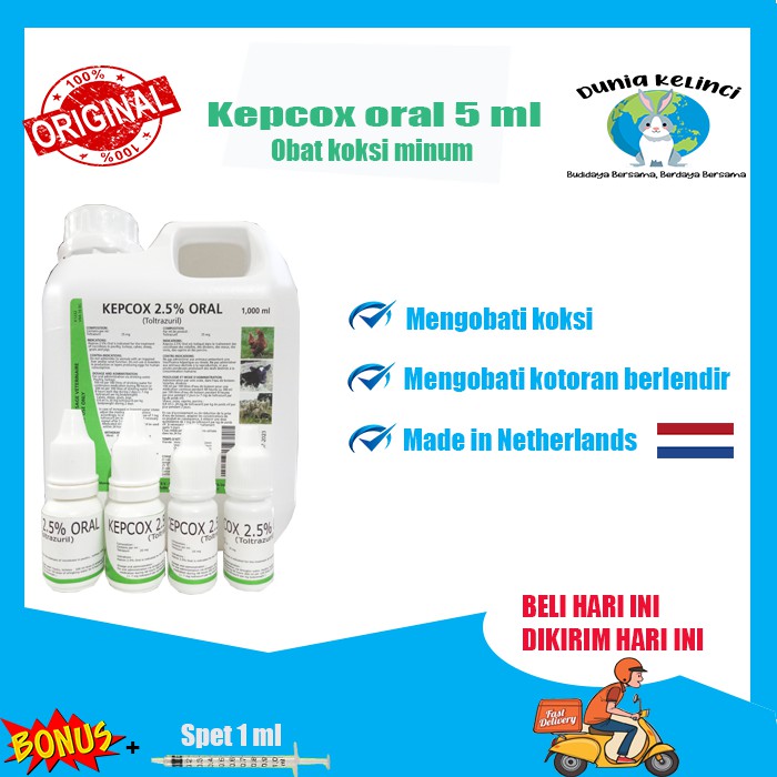 KEPCOX ORAL 5 ML OBAT SEMBELIT KOKSIDIOSIS KOKSI KELINCI KUCING ANJING HAMSTER SAPI KAMBING HEWAN