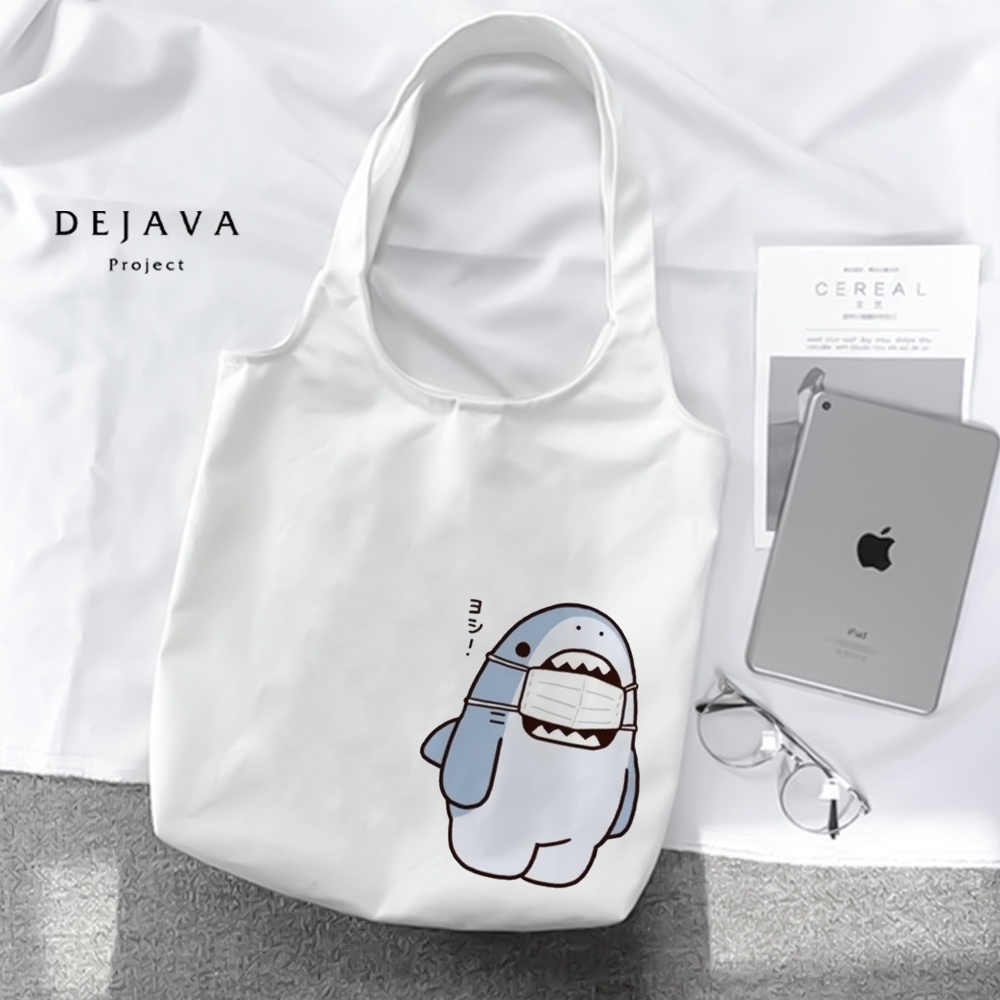 TERBARU TOTEBAG KANVAS PREMIUM TERBAIK DEJAVA SHARK TERKEREN