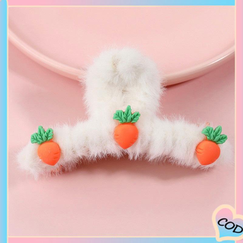 COD❤️ Love Plush Hairpin Fashion Imitasi Kelinci Rambut Temperamen Curling Clip-A.one