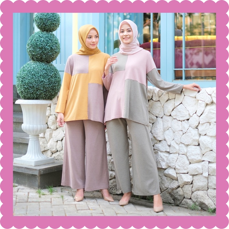 Ounadoutfit CAMELIA 04 oneset knit wanita kekinian premium / setelan knit wanita / oneset knit polos/ setelan celana wanita