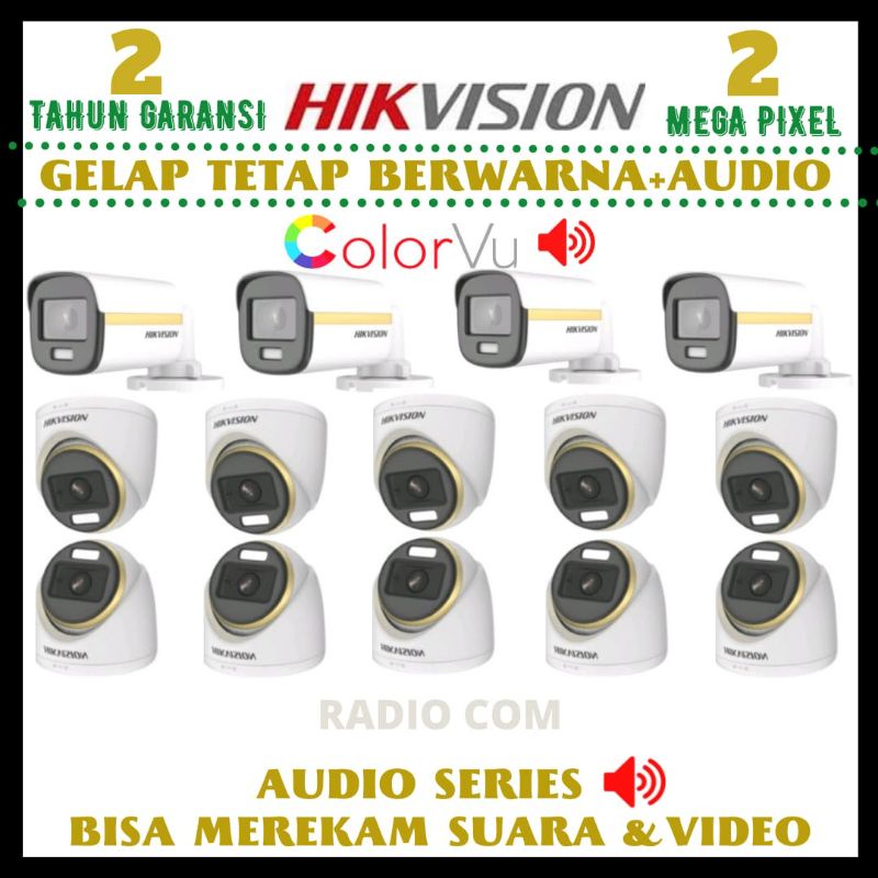 PAKET CCTV COLORVU 2MP 16 CHANNEL 14 KAMERA AUDIO FUL COLOR