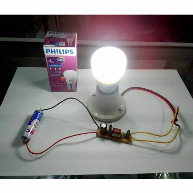 Mini inverter 1.5v to 220v recomended Lampu 3wat sampai 9wat