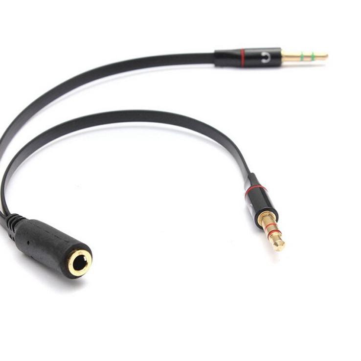 Kabel Splitter Audio Jack 3.5mm Female ke Dual 3.5mm Male HiFi Mic+Hear Headphone L43ROVTOP Grab