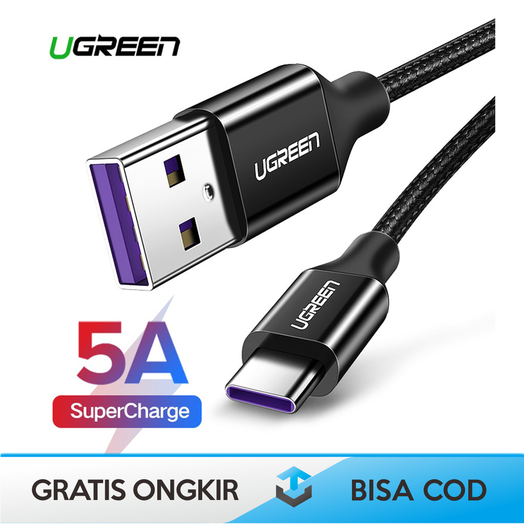 KABEL CHARGER TYPE C FAST CHARGING UGREEN 5A 1m - KABEL CASAN USB TYPE C FAST CHARGING ORIGINAL