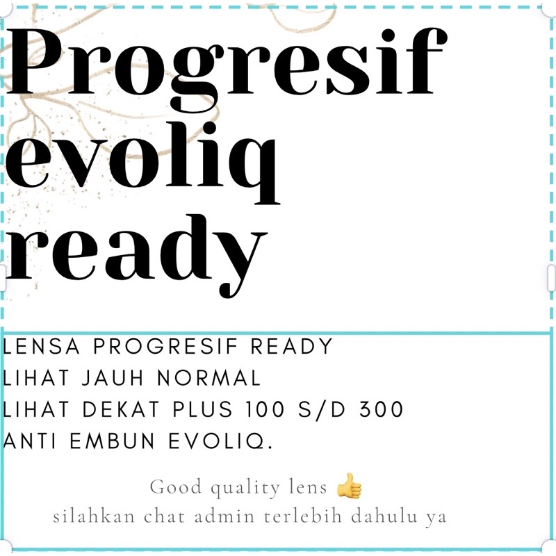 LENSA PROGRESIF EVOLIQ UKURAN READY LIHAT JAUH NORMAL