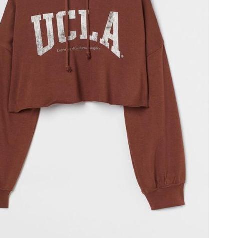 ➾ Hoodie Crop Ucla | hoodie oversize wanita size L.XL | bahan fleece halus dan tebal LD 115 cm ✾