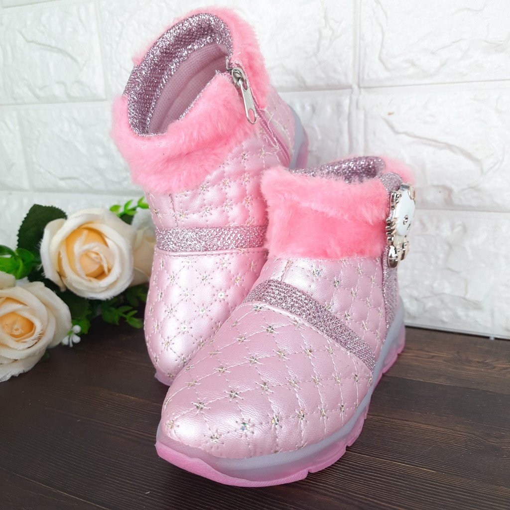 [TAMAN SEPATUKU] SEPATU TRENDY MURAH BOOTS PINK PUTIH LUCU ANAK PEREMPUAN 3 4 5 6 TAHUN DAX01