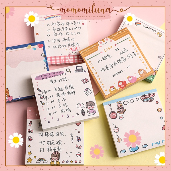 

80 lembar sticky notes lucu cute diy kawai estetik planner jurnal deco paper kertas memo cantik MK1323