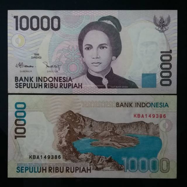 UANG KUNO 10000 CUT NYAK DIEN THN 1998 UNC