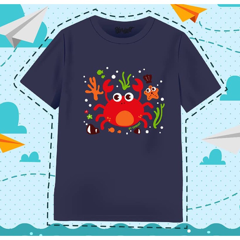 Kaos Anak Cowok Upright - Holiday Series : Biru Dongker