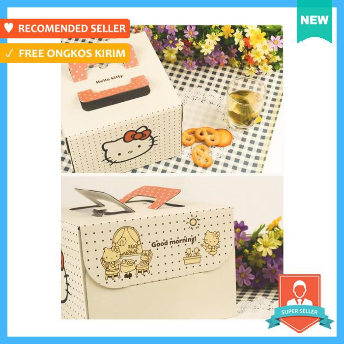 

kotak karton - dus kardus kotak kue ulang tahun cake box hello kitty dot 25cm - tempat penyimpanan