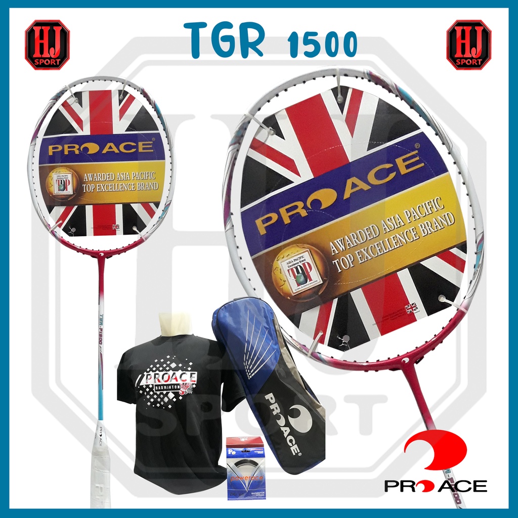 Raket Badminton Original Pro Ace TGR 1500 Bonus Komplit