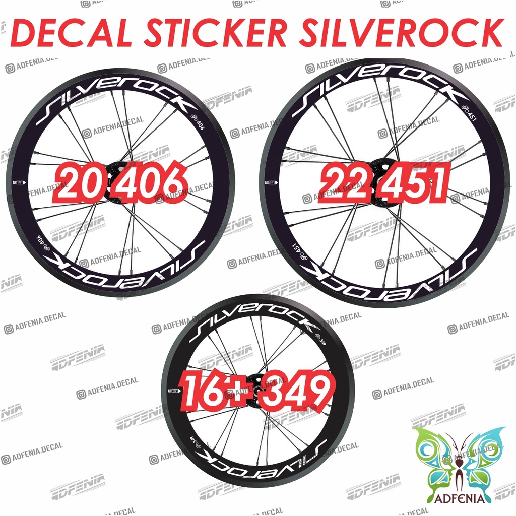 Decal Sticker Silverock Cutting Sticker Rims 20 inch 16 inch Stiker Decal Rims Silverock Velg 4cm Se