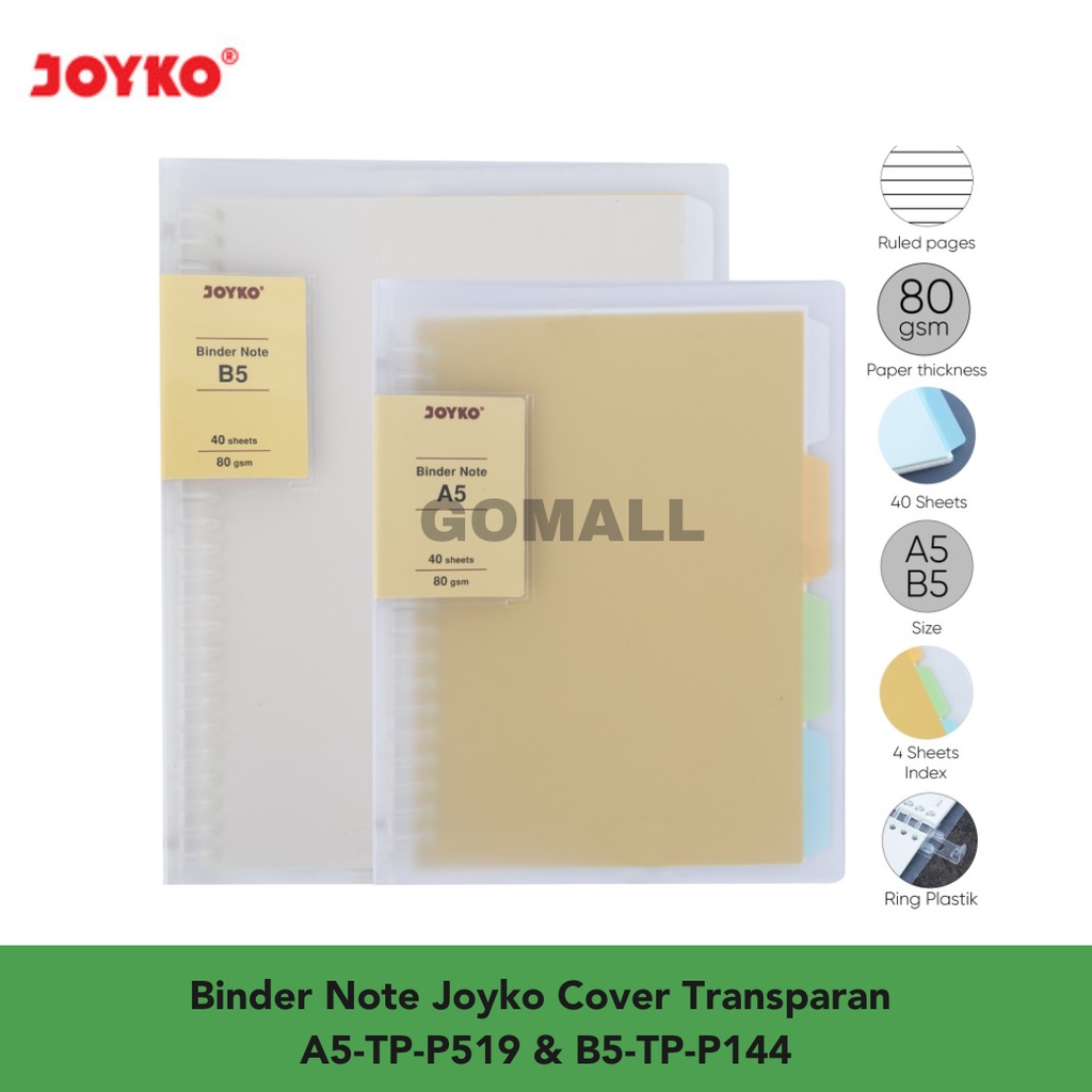 

Binder Note Joyko / buku tulis binder Cover Transparan