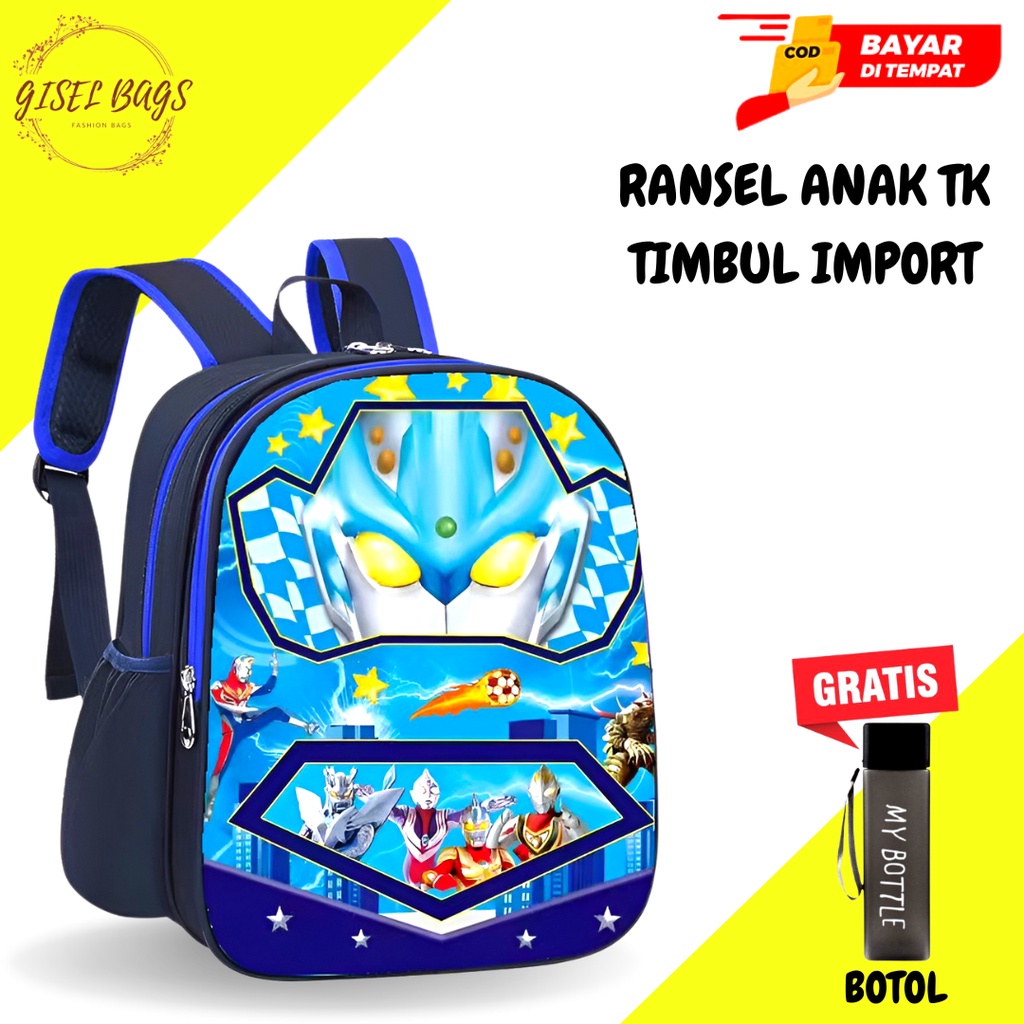 GB Ransel anak laki laki paud dan tk gambar karakter timbul superhero import