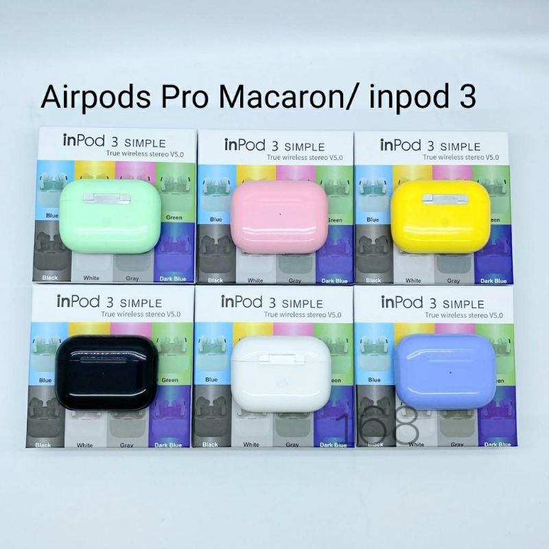 Headset Bluetooth inpod 3 Inpods Pro Macaron True Wireless Stereo