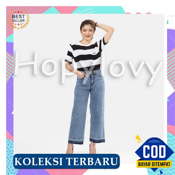 Booming - Celana Panjang Wanita Jeans Kulot Rawis Garansi Uang Kembali Bosku 2022 Celana Boyfren Ter