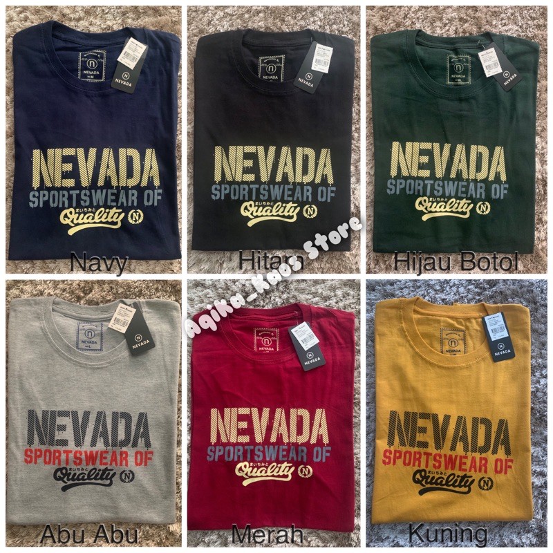 Kaos Nevada  Cowok Pakaian  Pria Atasan Pria T Shirt 