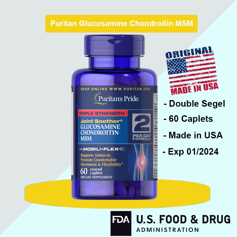 Glucosamine Chondroitin MSM Nutrilabs Puritan Puritan's Pride Isi 60 90 Made in USA !