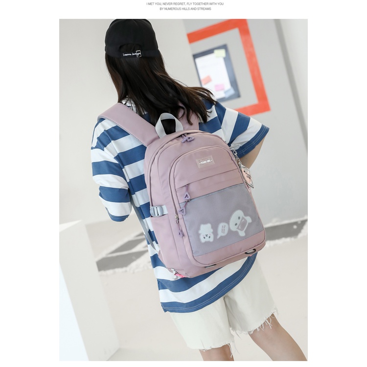 Baru Populer 2022 Ransel Korea Murah Tas Punggung Perempuan Dewasa Sederhana Backpack Laptop Komputer Ringan Kuliah Kerja Sekolah Back Pack Wanita Remaja Pria Gendong Cewek Cowok Kasual Model Kekinian