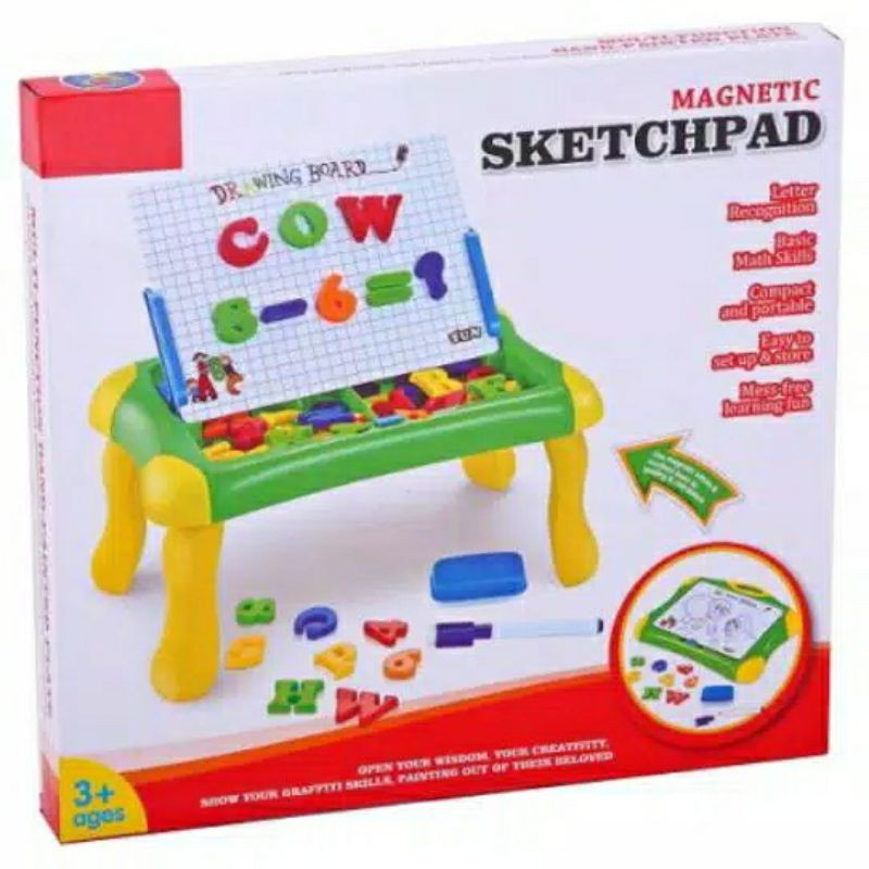 

meja belajar papan tulis magnetic sketchpad learning board mainan edukasi