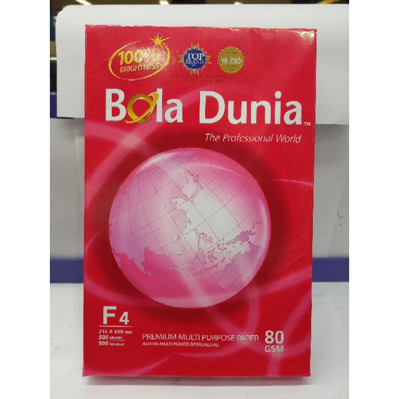 

Kertas Poto Copy HVS Bola Dunia 80Gsm F4 500 lembar