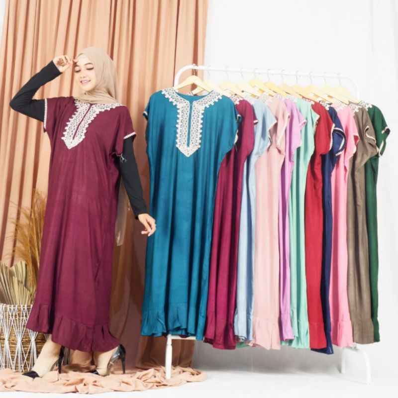 Mav_boutique Daster Arab Resleting Rayon Super Grade A Panjang Jumbo