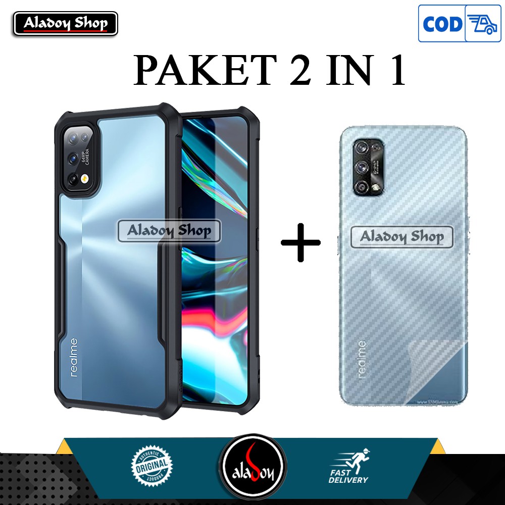 Case Realme 7 Pro Airbag Shockproof Transparent Casing+Skin Carbon