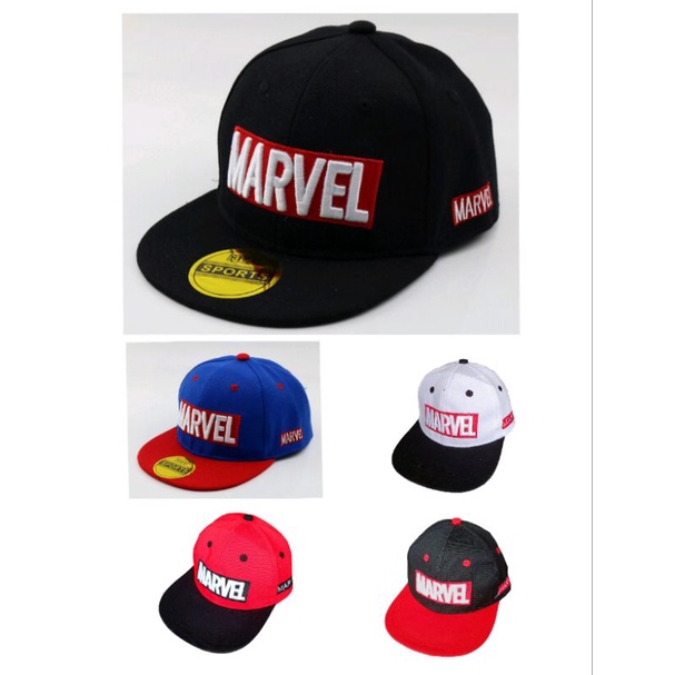 Topi Marvel Topi Snapback Hiphop Marvel Topi Anak Marvel usia 3 sampai 12 tahun