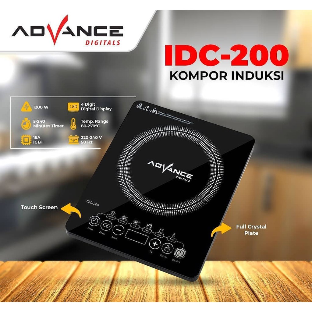 Advance Kompor Listrik Induksi IDC 200 / Kompor Kaca / Kompor steamboa