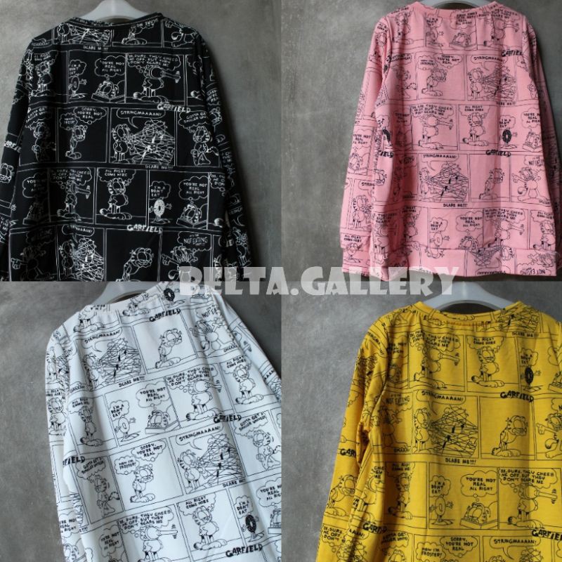 Kaos Wanita Tangan Panjang Babytery Motif Garfield - Alika Top