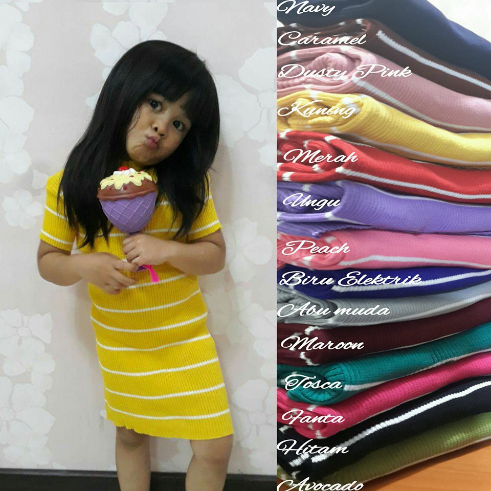 DRESS RAJUT  ANAK PREMIUM ALIFA STRIPE