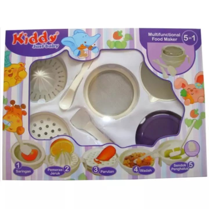 SARINGAN MAKANAN BAYI- Baby Food Maker Kiddy 5in1 Alat MPASI + PERASAN JERUK ( BABY GIFT SET)