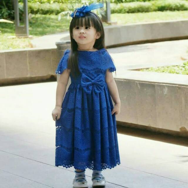 Dress Brokat Brukat Anak Model Sabrina