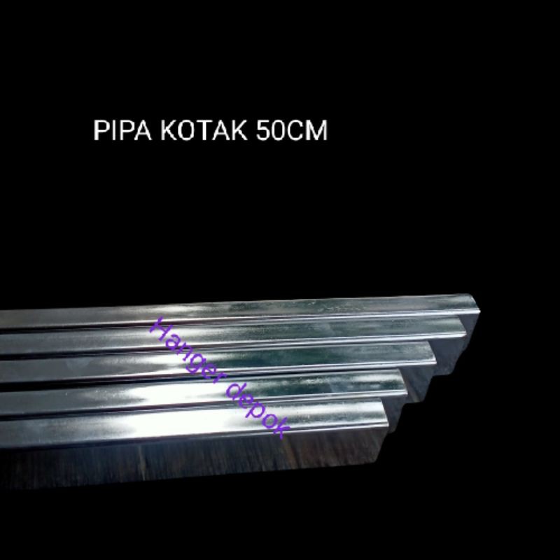 PIPA KOTAK Ukuran 50cm Chrome l Gantungan Baju Display