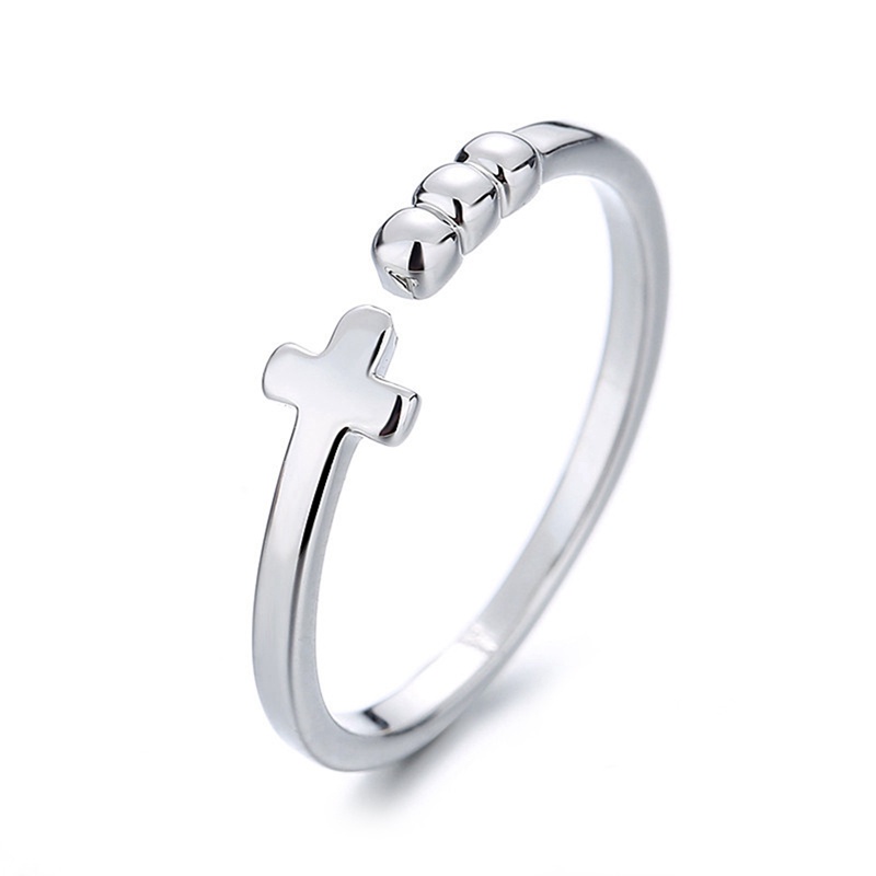 Cincin Sterling Silver 925 Bentuk Salib Untuk Wanita