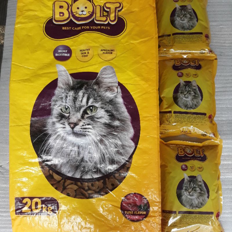 Makanan Kucing BOLT tuna cat food bentuk Ring/Donat&amp; ikan,Salmon Kibble Bulat,freshpacking 1kg