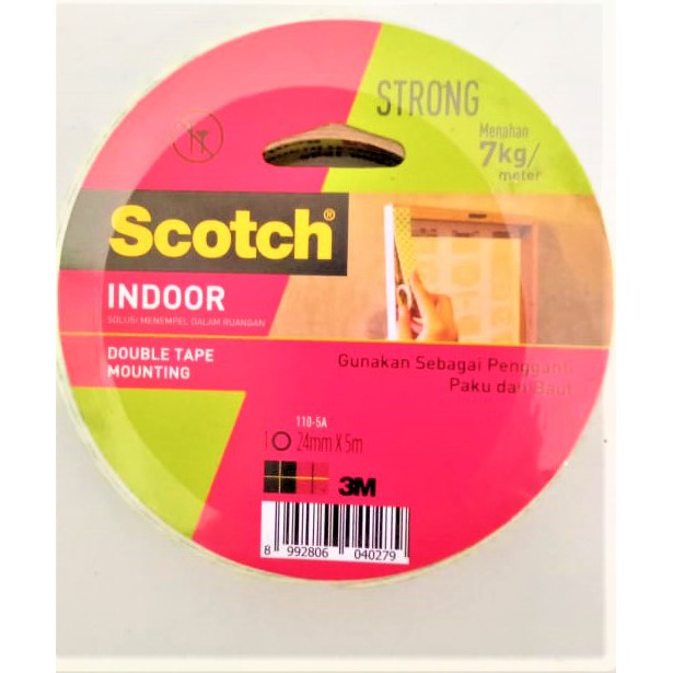 

MOUNTING SCOTCH 3M DOUBLE FOAM 24 MM X 5 METER DOUBLE TAPE BUSA INDOOR 110-5A