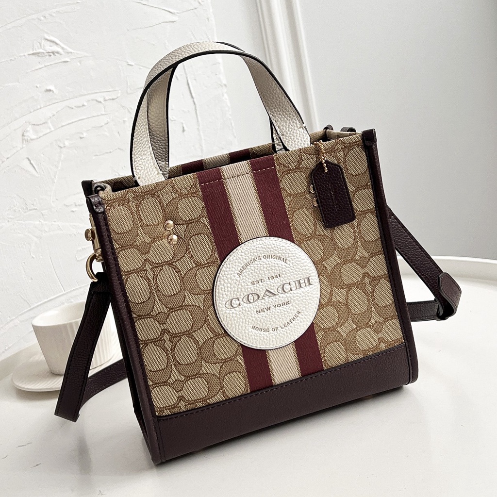 （grab）8406 coach Dempsey Mini Canvas Field Tote 22 Vertical Small Tote Shopping Bag