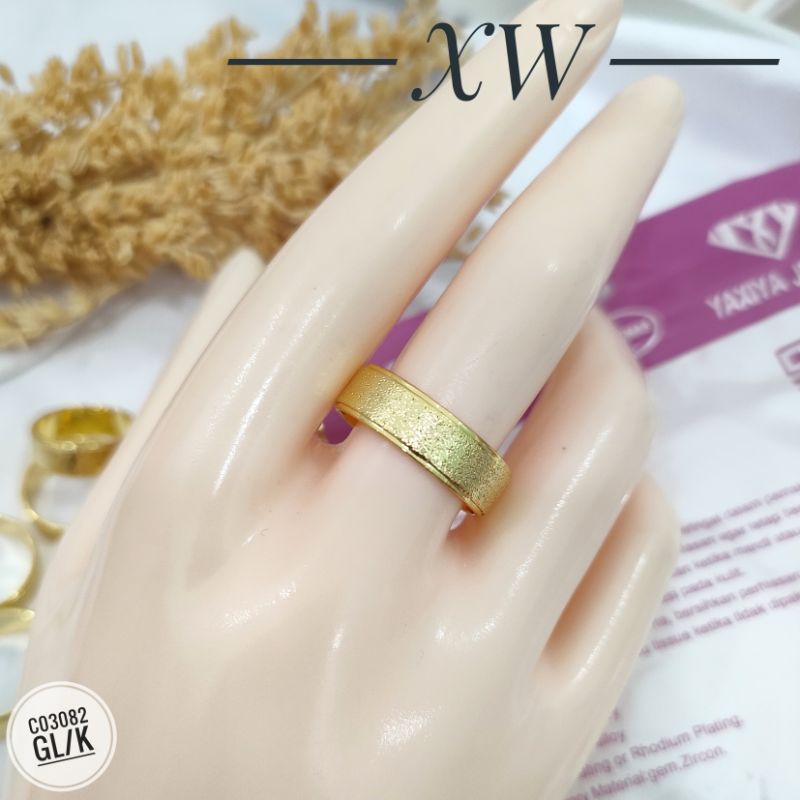 Cincin Yaxiya Pasir Polos warna 24k C03082