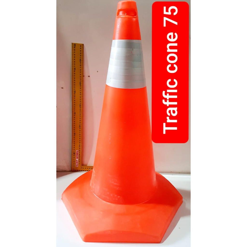 Traffic Cone PVC Pembatas Jalan Kerucut Plastik 75cm