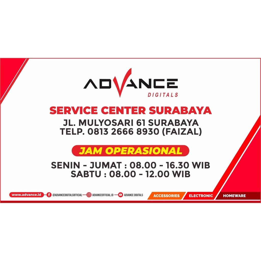 SERVICE CENTER ADVANCE OKTASTORE JAKARTA SEMARANG SURABAYA MAKASAR BATAM