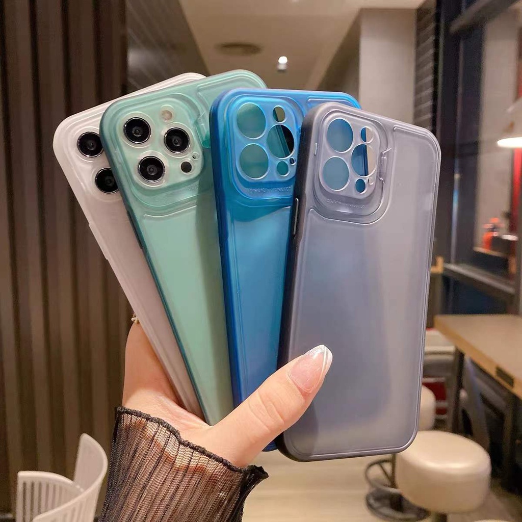 Lensa Protection Kreatif Stand Phone Case For IPHONE X XR XS MAX 11 PRO MAX 12 PRO MAX 13 PRO MAX