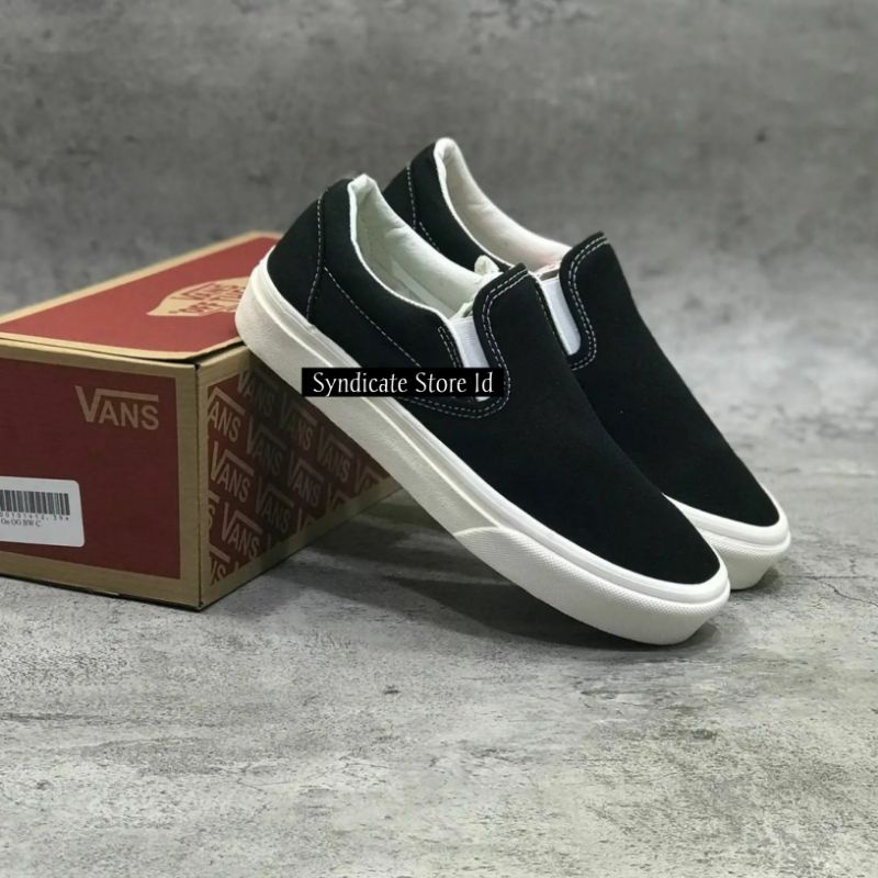 [BONUS BANYAK] SEPATU PREMIUM VANS Slip On OG Black White BNIB SLIP ON SEPATU VANS SLIP ON sneakers vans sepatu vans pria premium