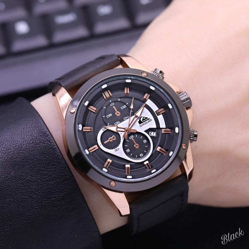 Best Price! Jam Tangan QS Kulit Tanggal Aktif Pria