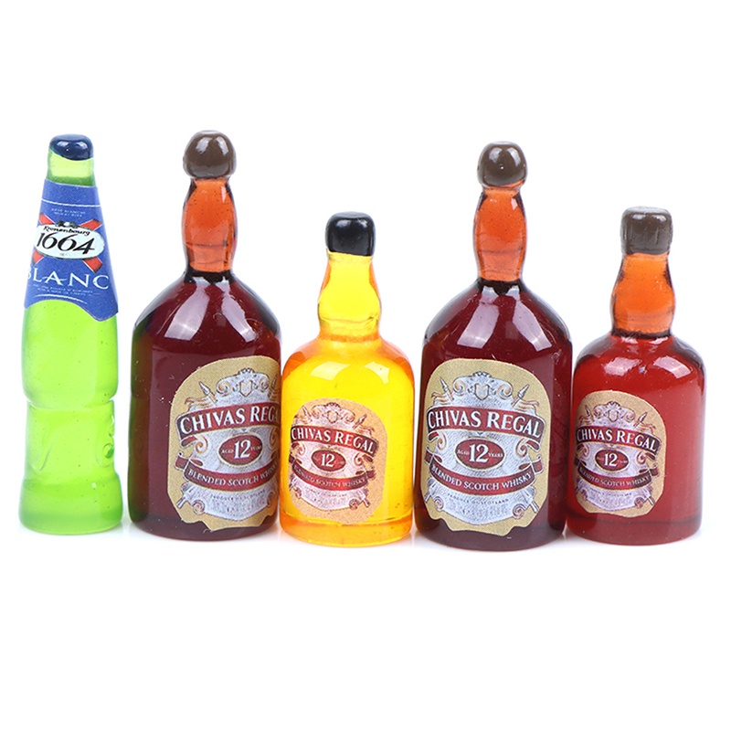 10pcs Miniatur Botol Wine Skala 1: 12 Untuk Dekorasi Dapur Rumah Boneka